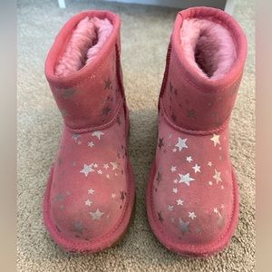 Toddler girls Pink with stars Ugg boots size 10